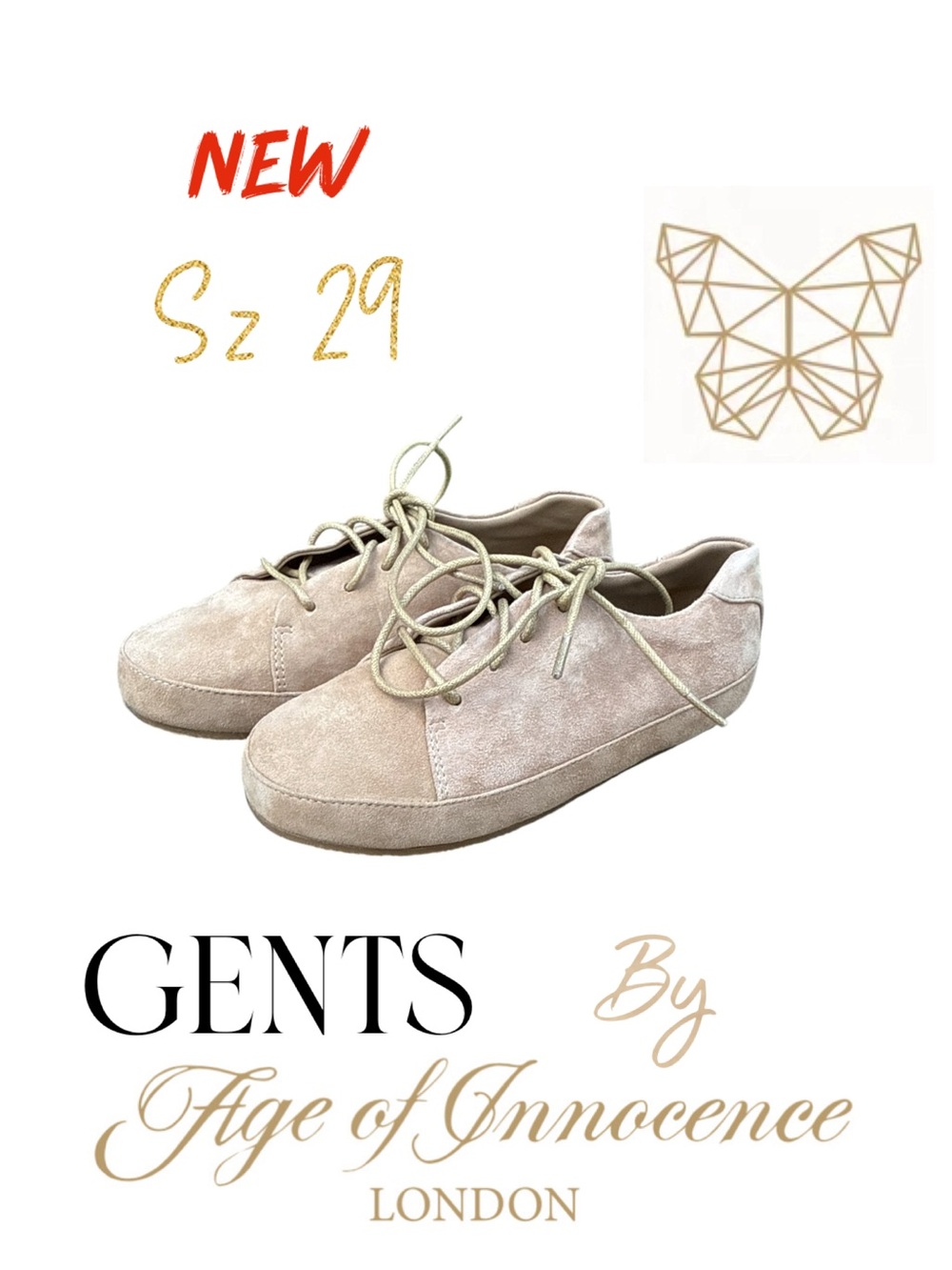 NEW GENTS by Age of Innocence Beige Suede Lace-Up Shoes / Sneakers (EU 29)